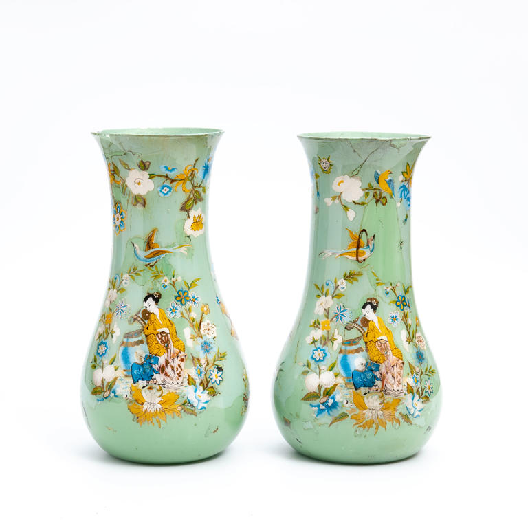 Early 19th Century Decalcomania Vases