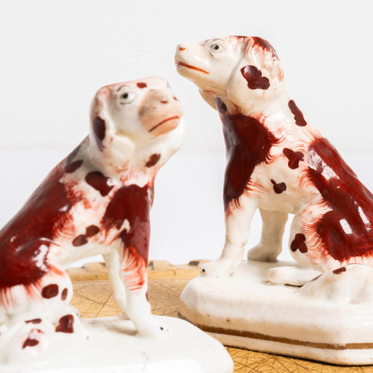 Pair of Tiny Staffordshire Spaniels