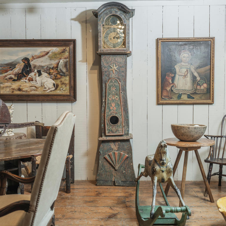 Blue Swedish Longcase Clock