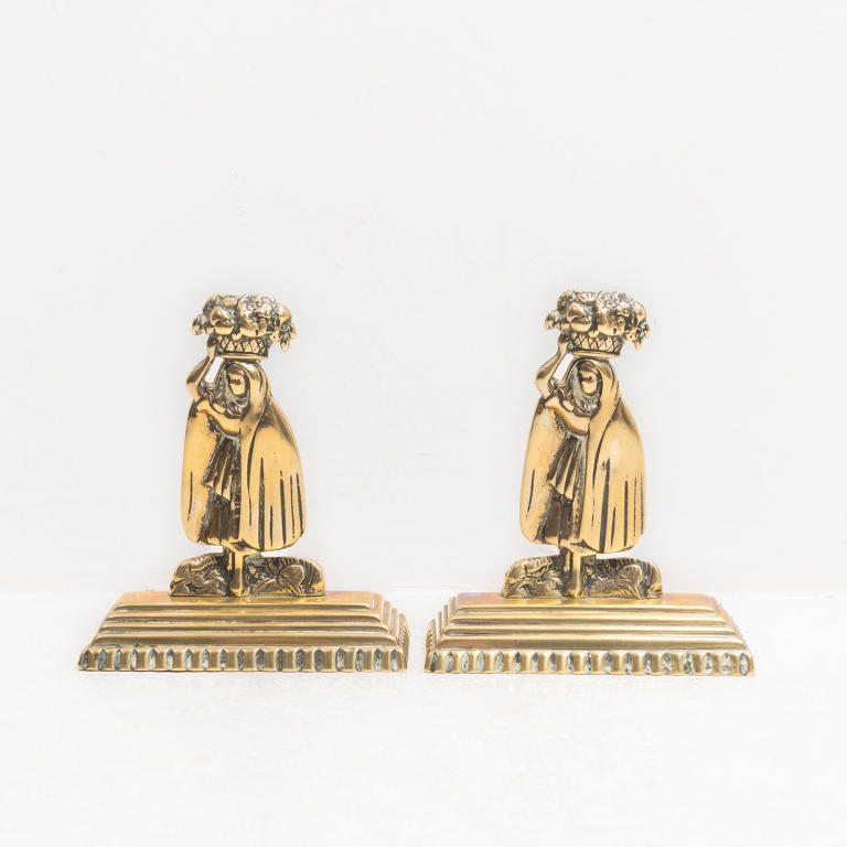 Pair of Brass Mantel Ornaments