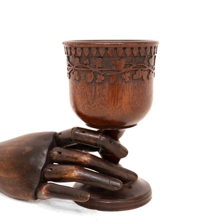 Carved Walnut Goblet