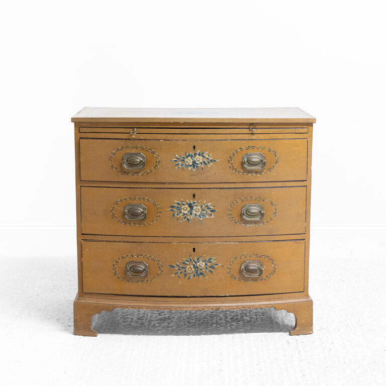 Painted Regency Pine Bowfront Chest