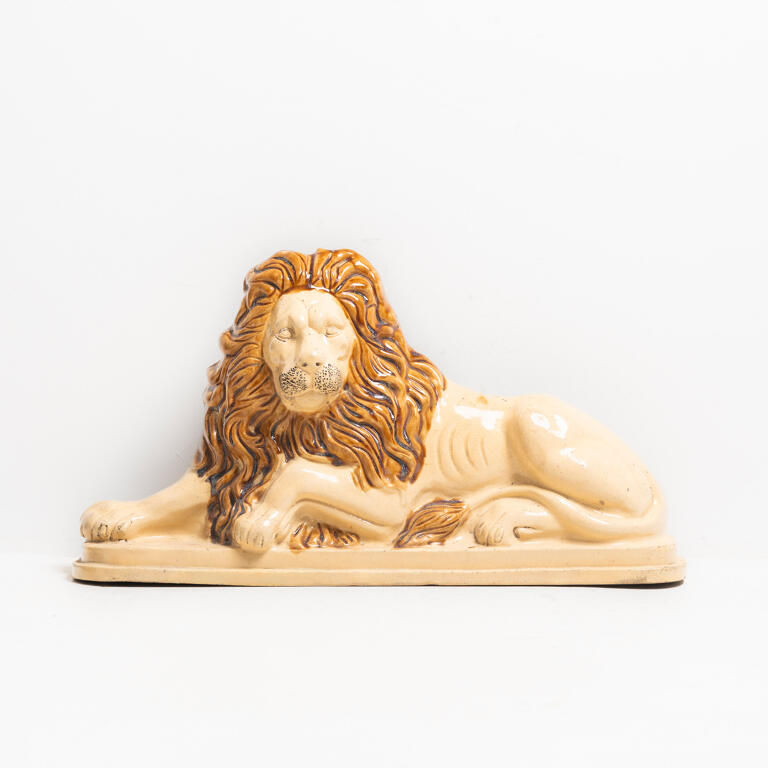 Large Glazed Pottery Lion