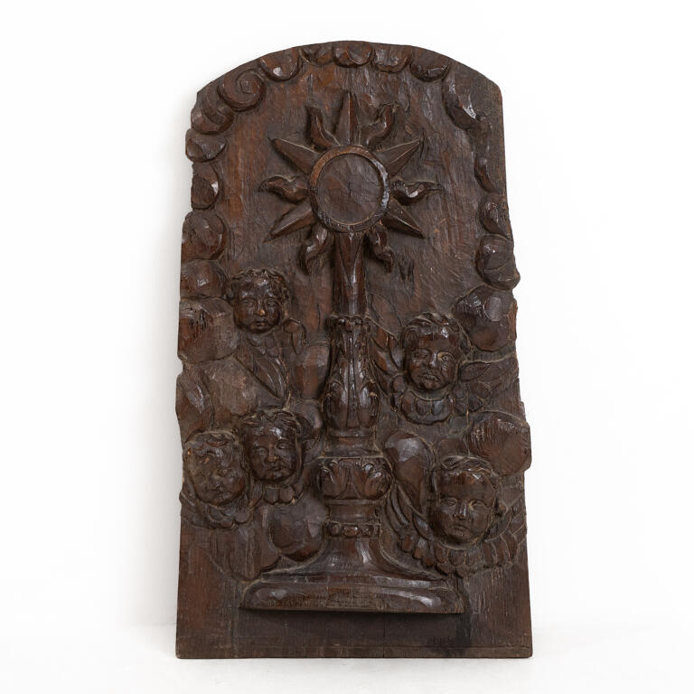 17th Century Carved Chestnut Eucharist Door