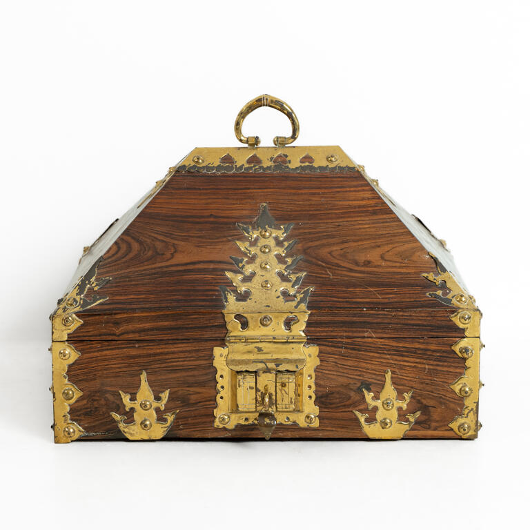 Brass Banded Rosewood Dowery Chest