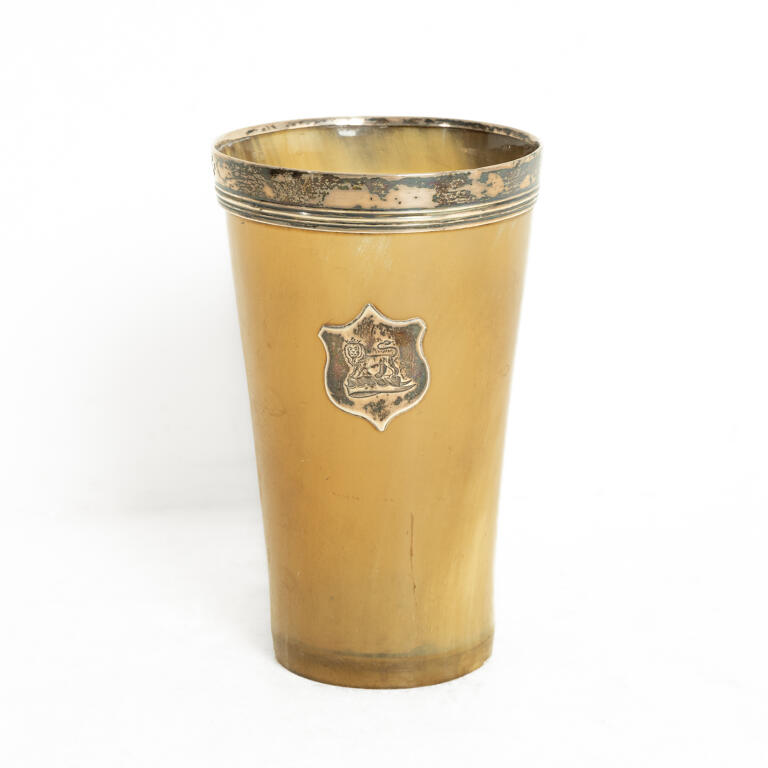 Silver Mounted Horn Beaker