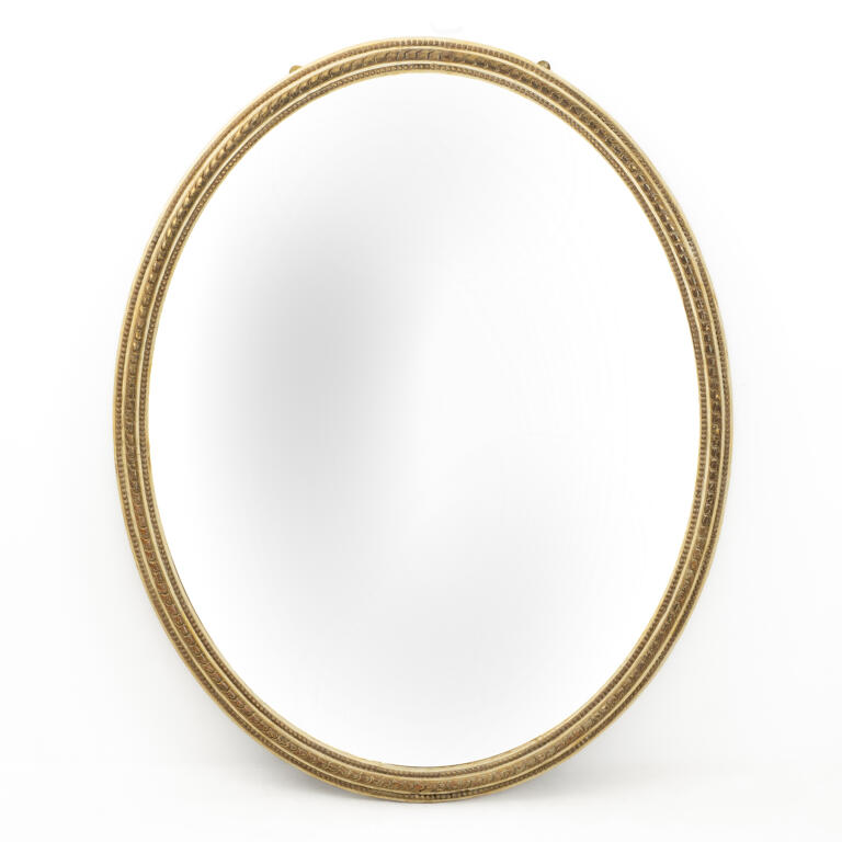 Large 19th Century Oval Gilt Mirror