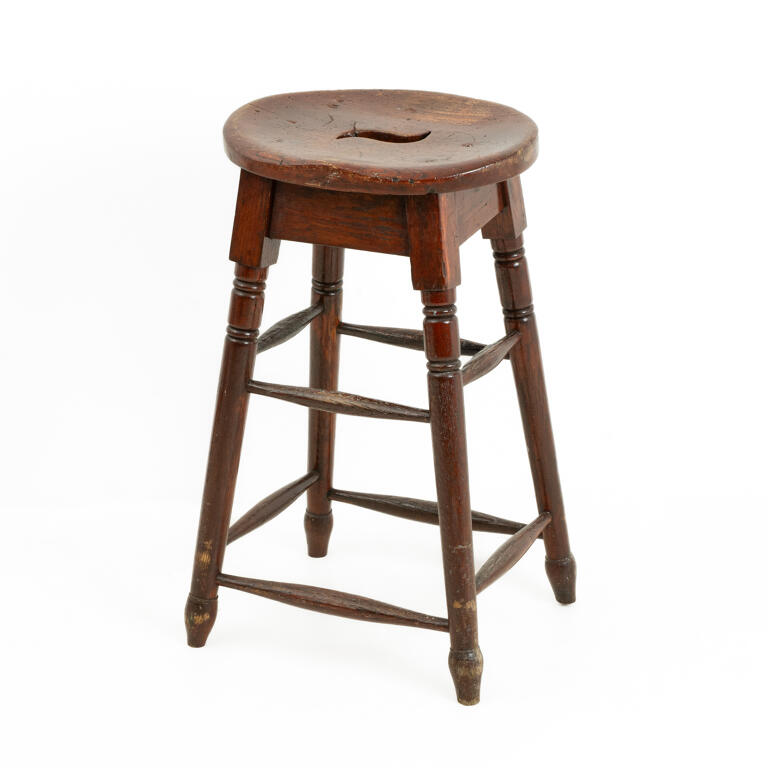 Tall Oak Hand Hold Stool