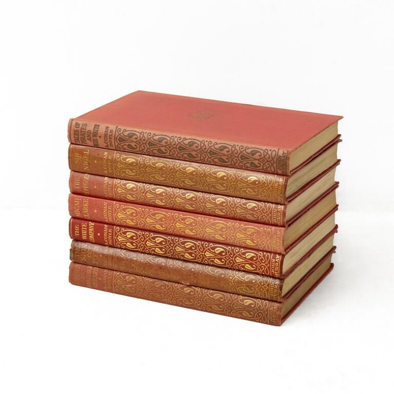 Set of Seven Gilt Tooled Cloth Bound Books by A. Conan Doyle