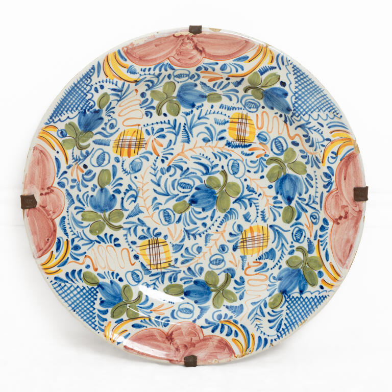 19th Century Polychrome Faience Charger