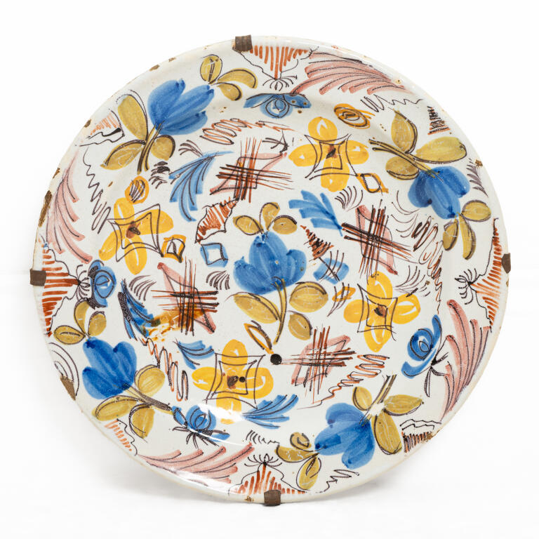 19th Century Polychrome Faience Charger