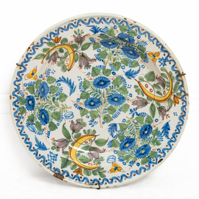 19th Century Polychrome Faience Charger