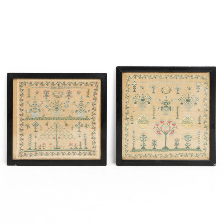 Pair of Late 18th Century Silkwork Samplers