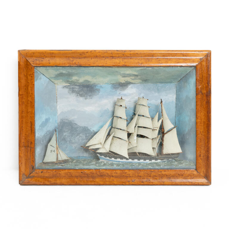 Unusually Diminutive 19th Century Boat Diorama