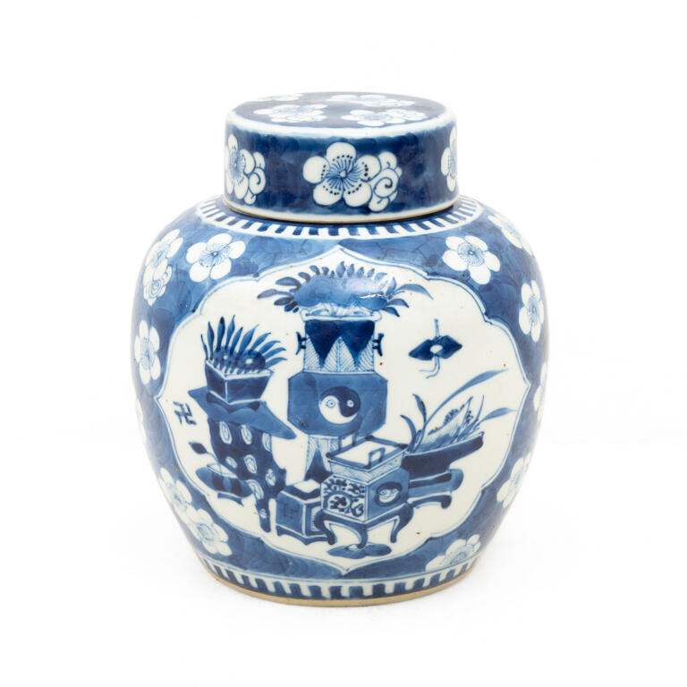 Antique Blue & White Ginger Jar