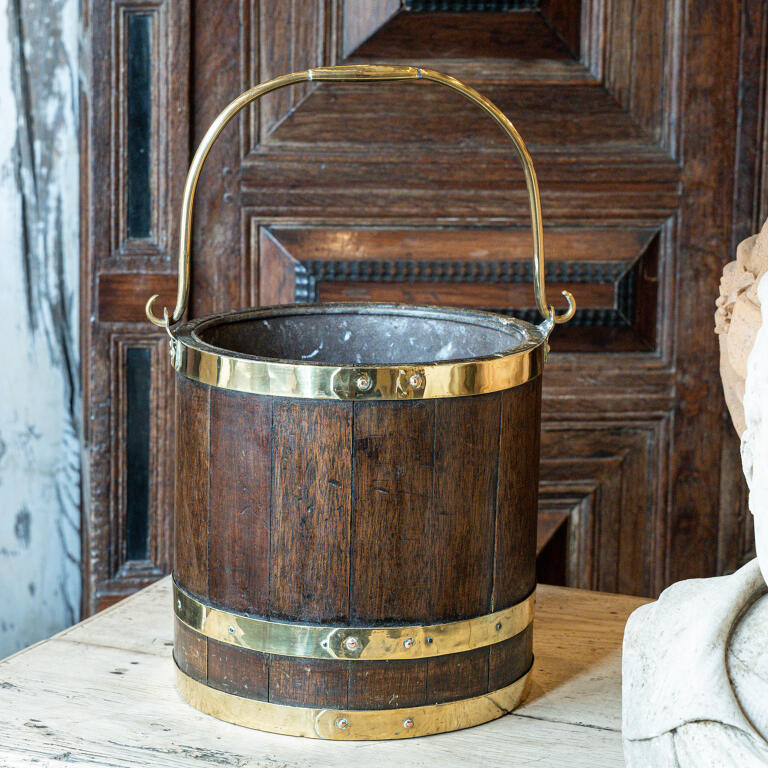 George Ill Oak and Brass Bound Bucket