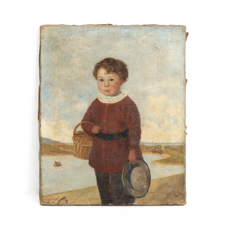 Oil on Canvas: Boy in a Straw Boater