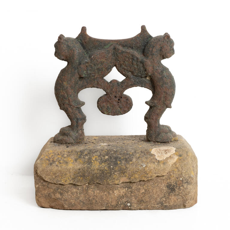 Iron Bootscraper in Stone Base