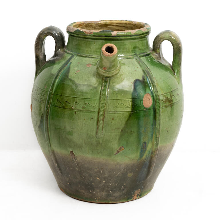 Outsize Green Glazed Cruche