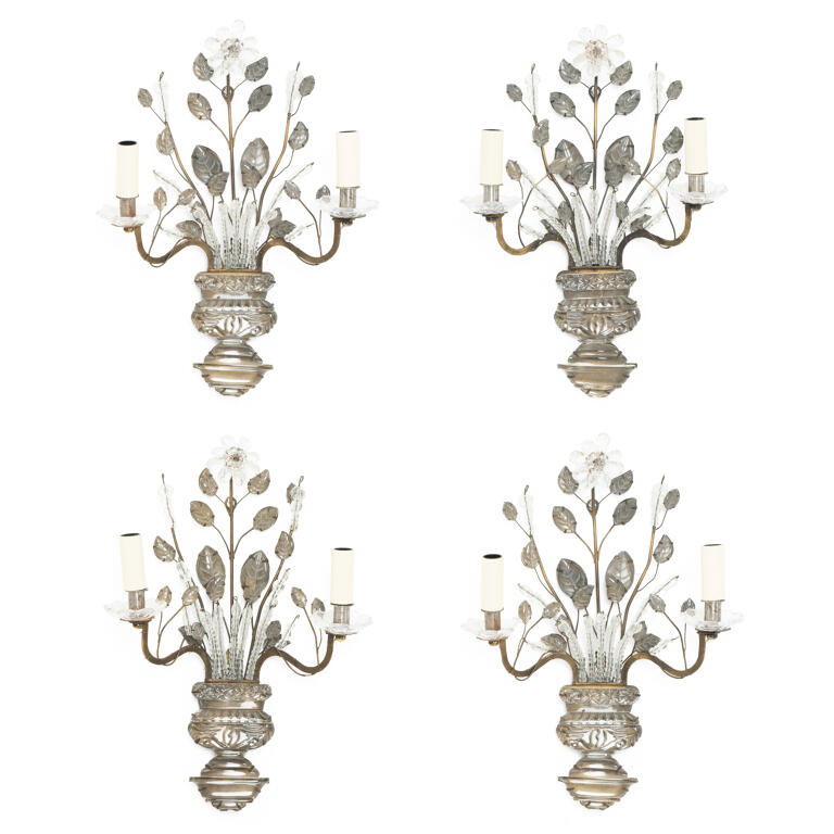 Set of Four Bagues Crystal Wall Lights