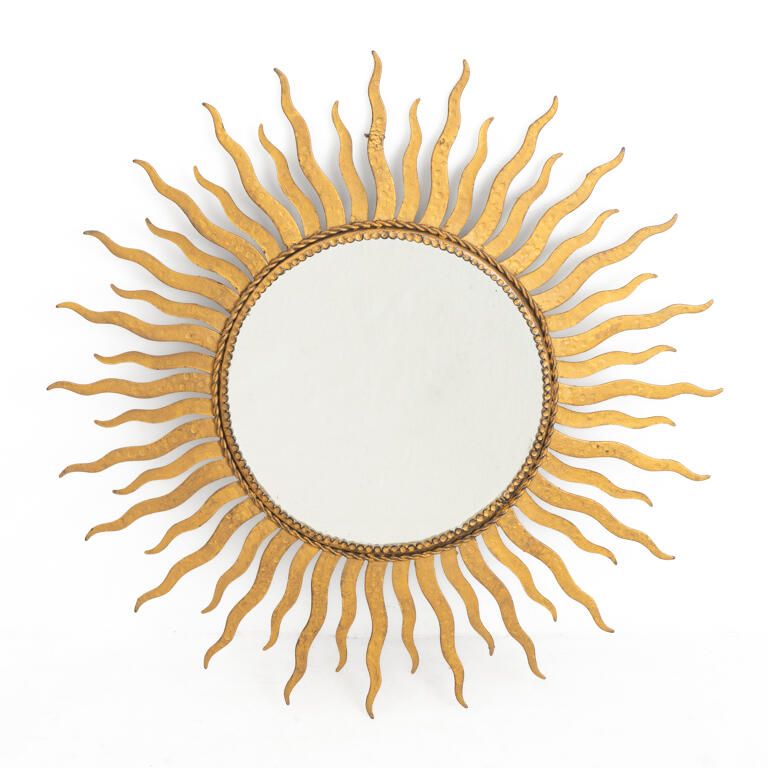 Gilded Metal Sun Mirror