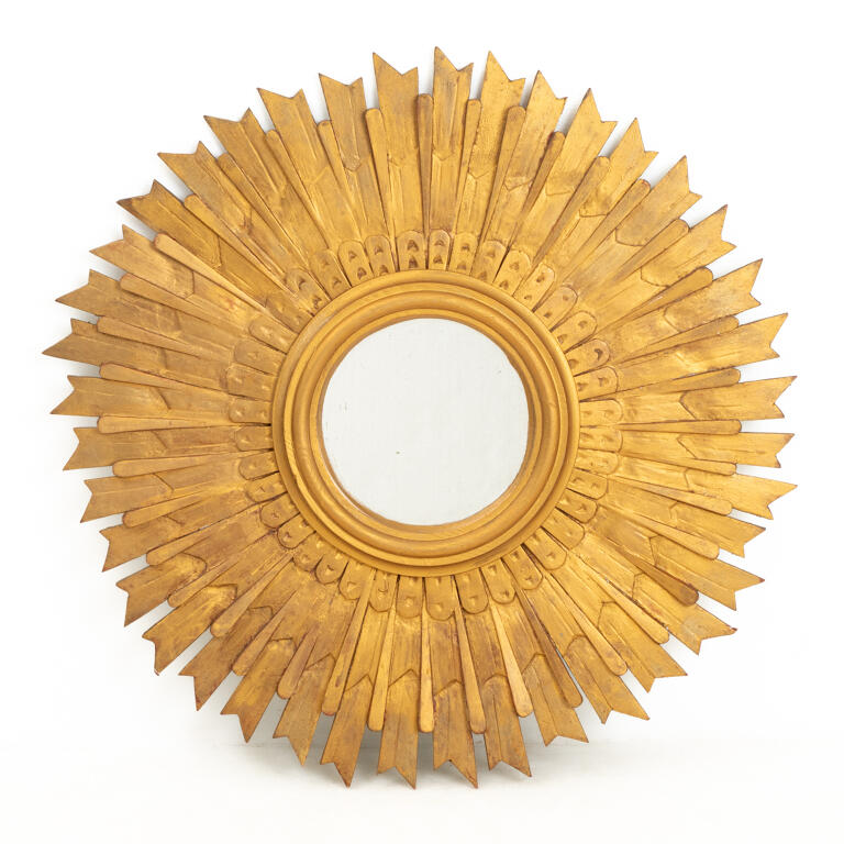 Large Giltwood Sun Mirror