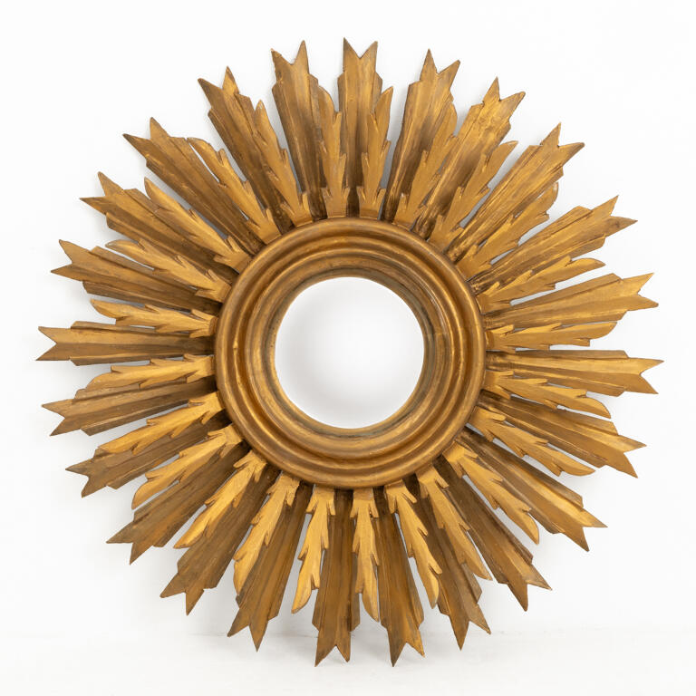 Large Giltwood Convex Sun Mirror